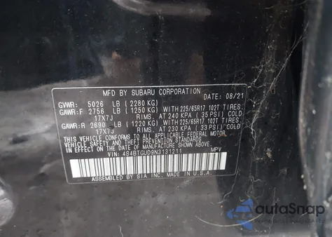 2022 Subaru Outback Wilderness from USA, damaged, VIN 4S4BTGUD9N3131211